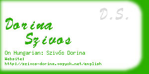 dorina szivos business card